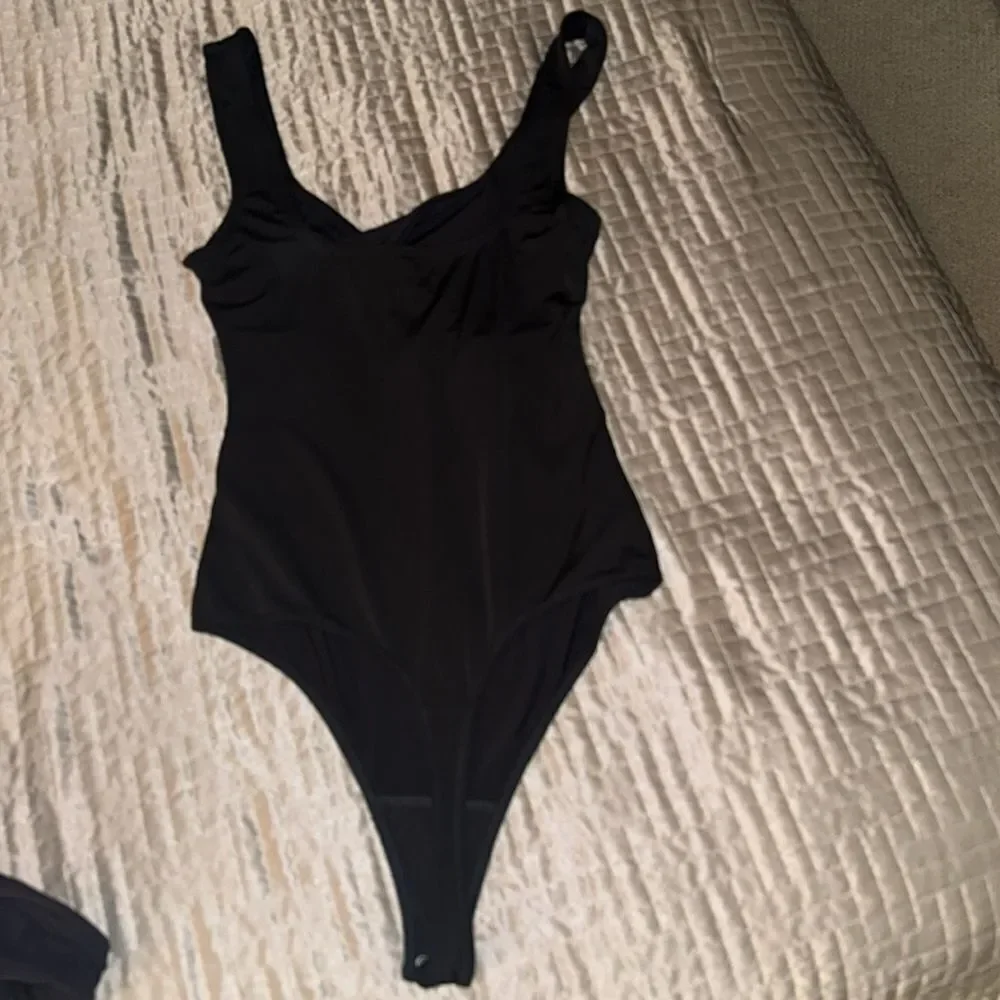 Abercrombie & Fitch Black open front  Bodysuit